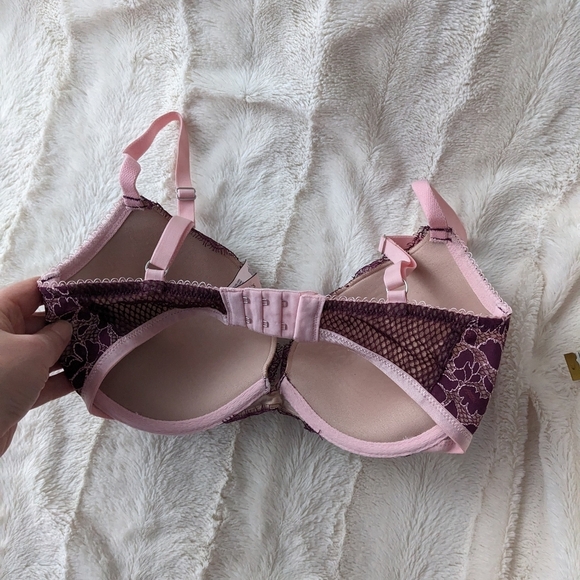 Victoria's Secret Dream Angels Push Up Bra Pink Purple contrast 32DD F007 - Picture 4 of 8